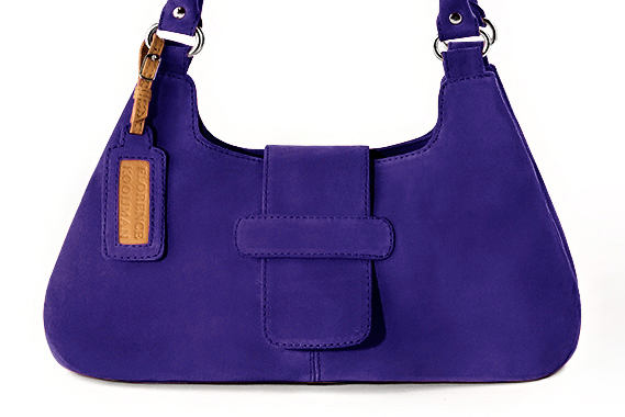 Dress handbag in violet purple leather - Profile view